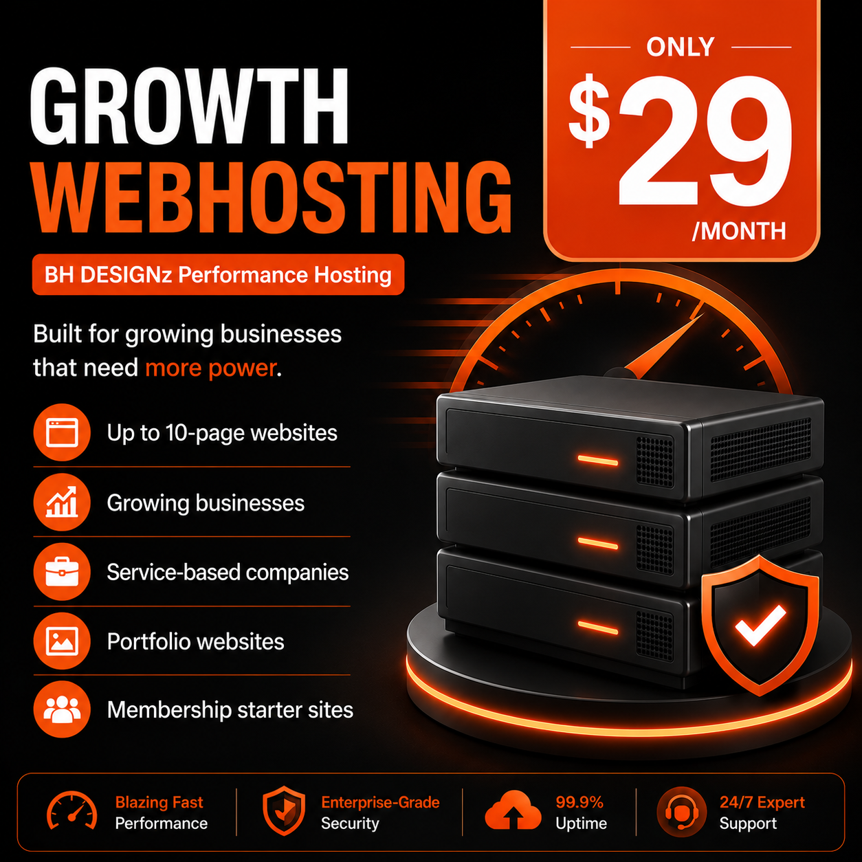 BH DESIGNz Growth Hosting